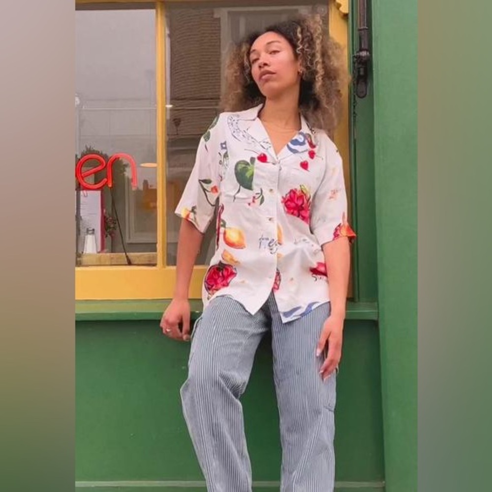 Damson Madder Chlo Beach Calypso Pocket Shirt in Picnic UK 10 / US 6 - Picture 2 of 14